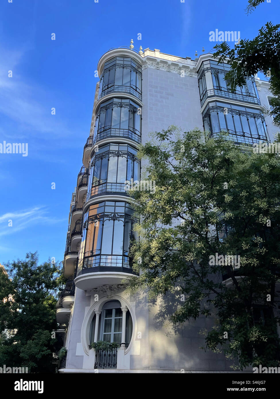 Art Nouveau building. Ayala street, Madrid, Spain. - Smartphone Captured Stock Image