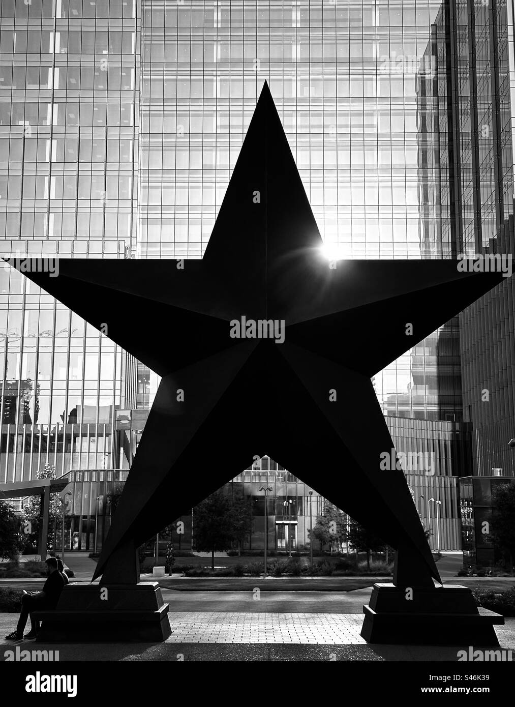 Lone Star of Texas sculpture outside Bullock History Museum in Austin Texas. Stock Photo