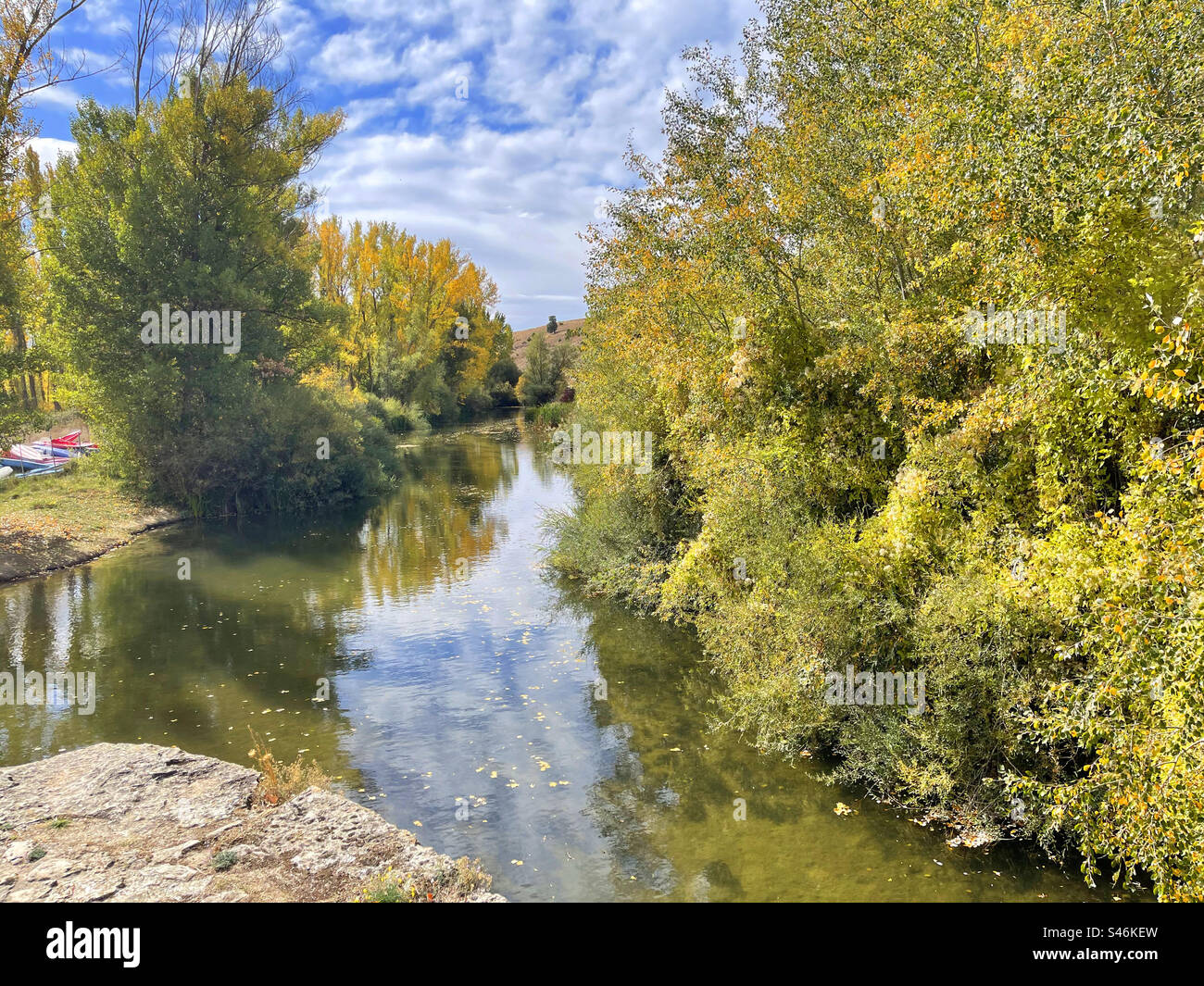 River Duraton. San Miguel de Bernuy,Segovia province, Castilla Leon, Spain. Stock Photo