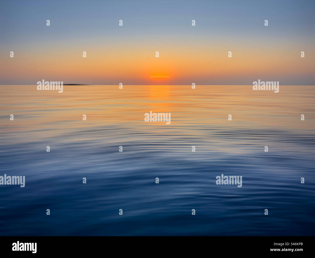 Sun Setting Over the Adriatic. - Smartphone Captured Stock Image