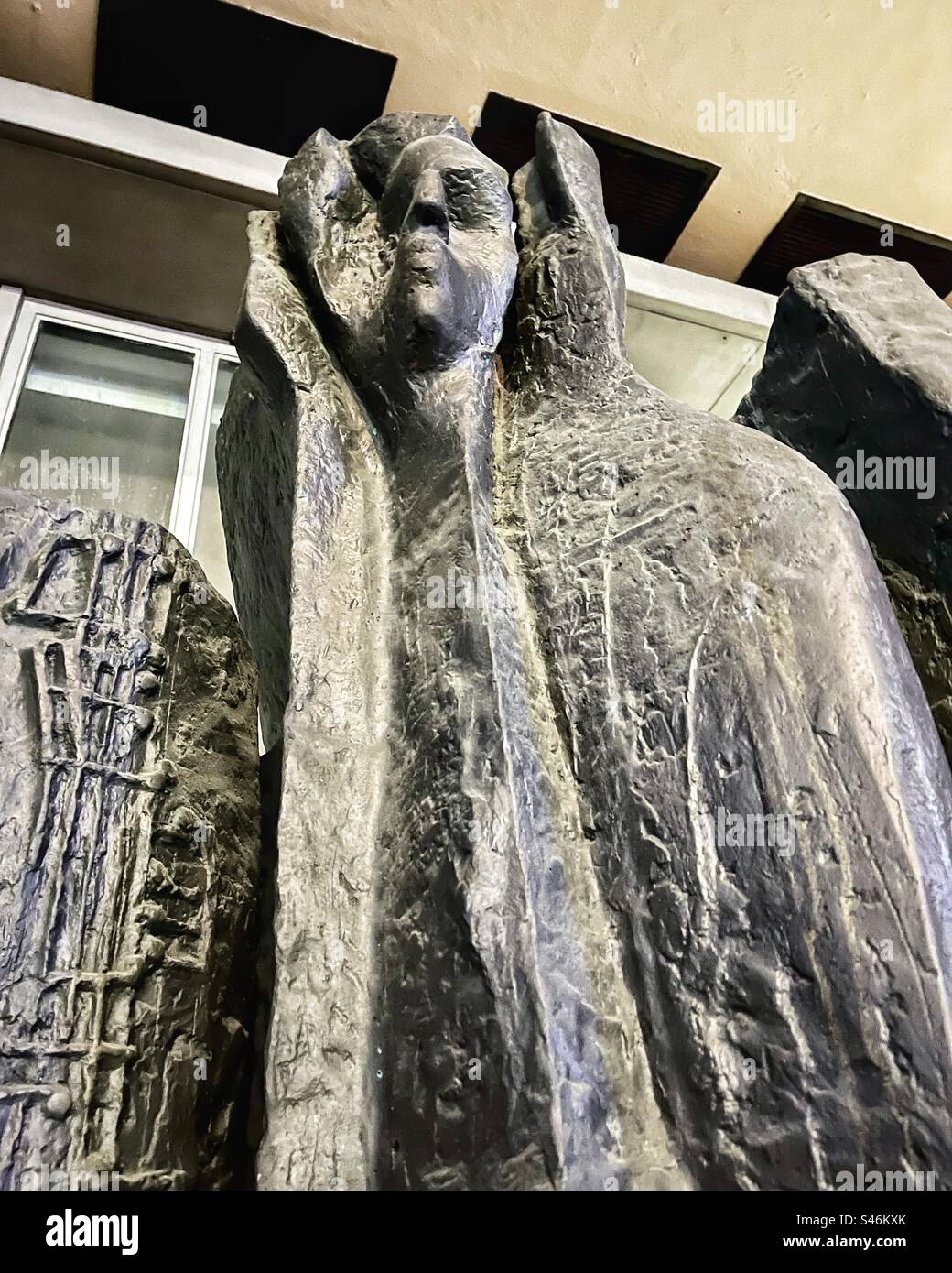 Fryderyk Chopin by Bronislaw Kubica a public sculpture outside the Royal Festival Hall in London - originally unveiled in 1975 and restored to public view - Smartphone Captured Stock Image