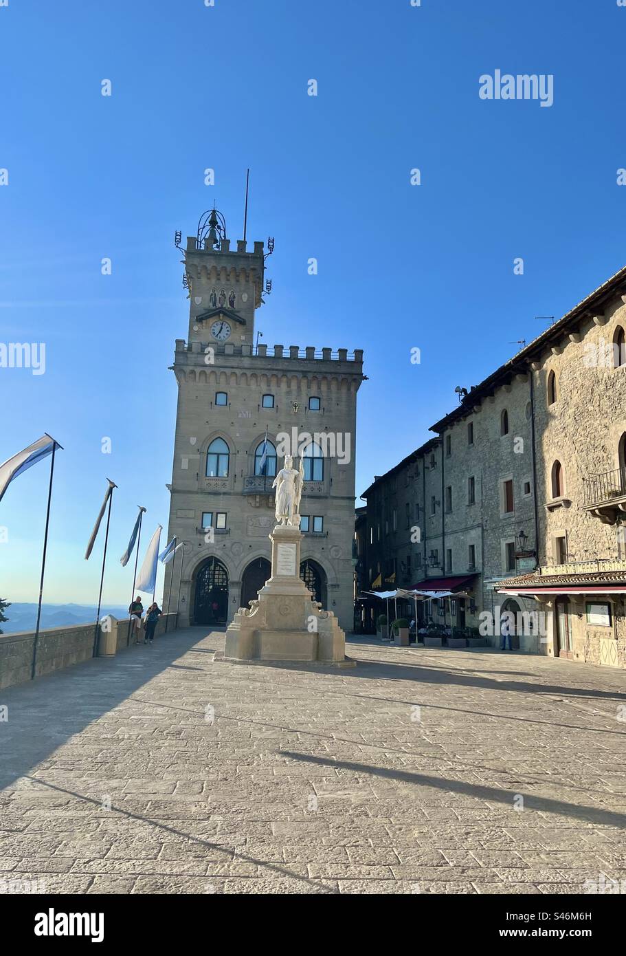 Pallazo Publicca della Republicca di San Marino in Piazza della Liberty - Smartphone Captured Stock Image