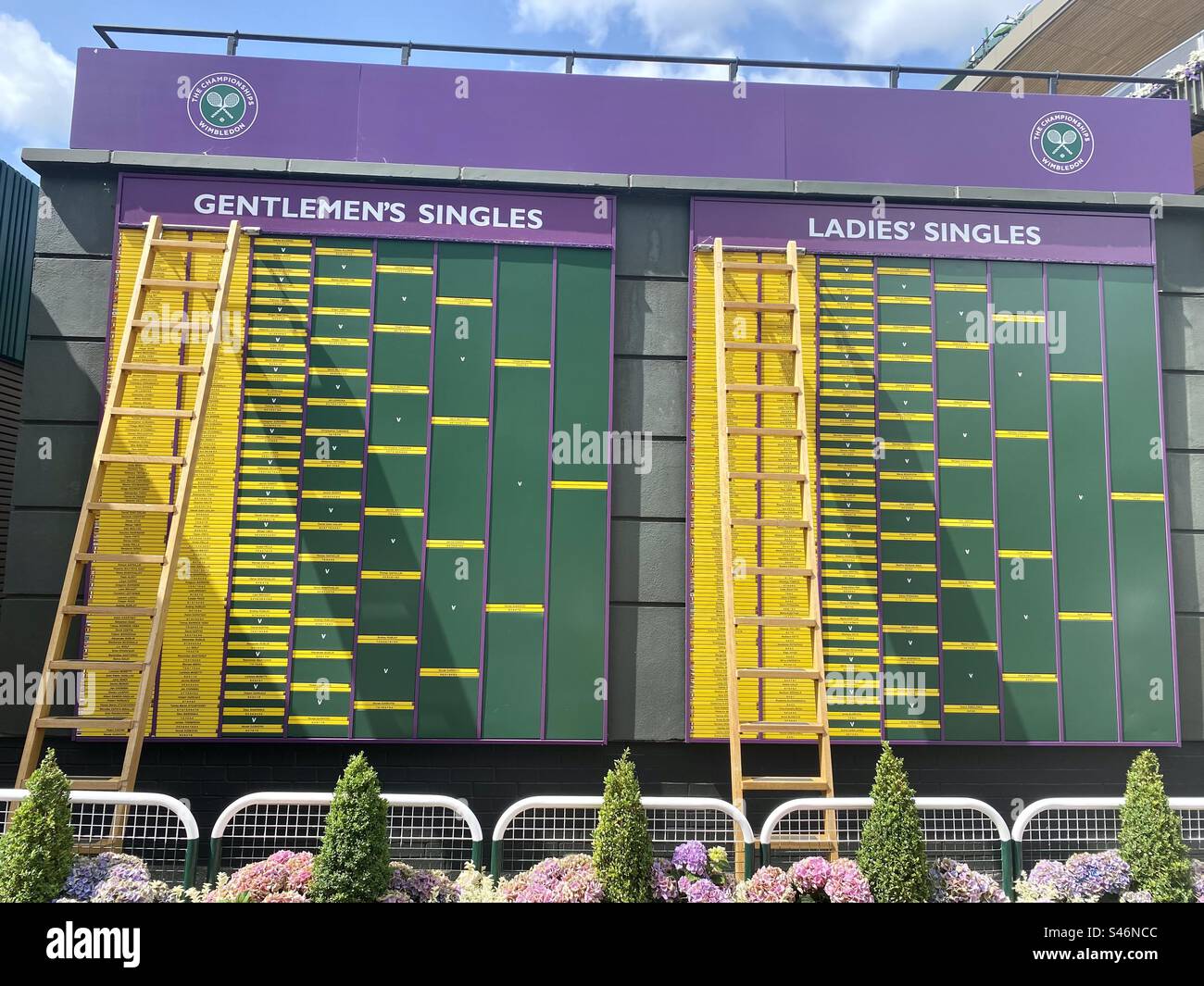 Draw board at Wimbledon Tennis Championships 2023 Stock Photo Alamy
