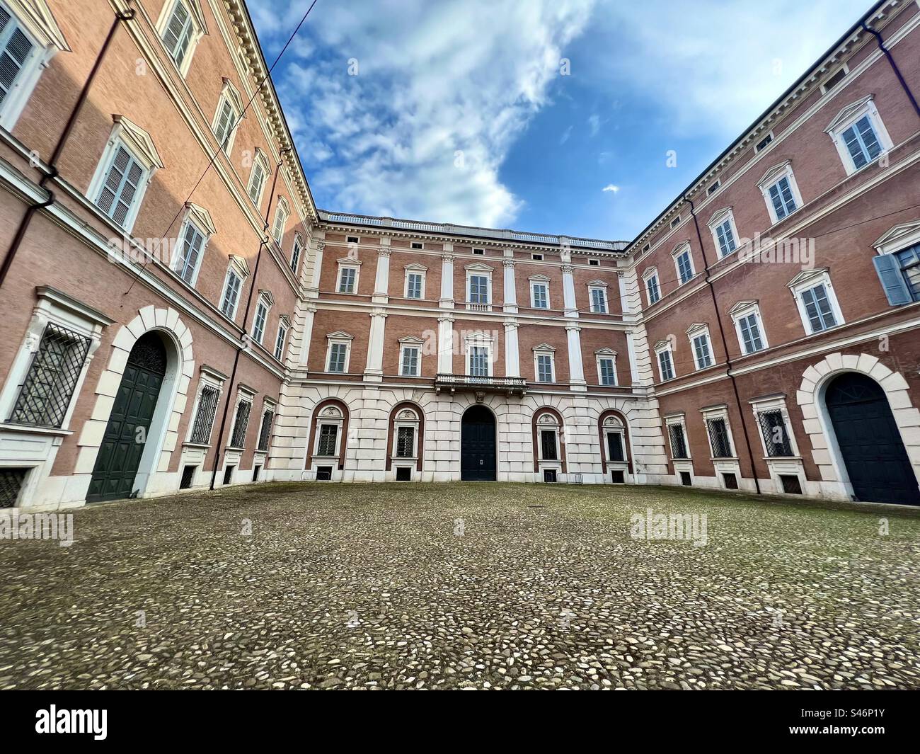 The Baroque Palazzo Ducale di Modena is home to the Military Academy - Smartphone Captured Stock Image