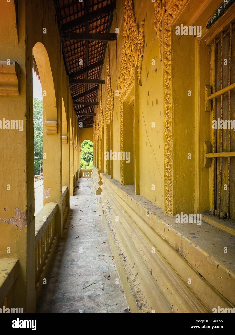 Details of Siem Reap Buddhist temple archway, Cambodia. Stock Photo