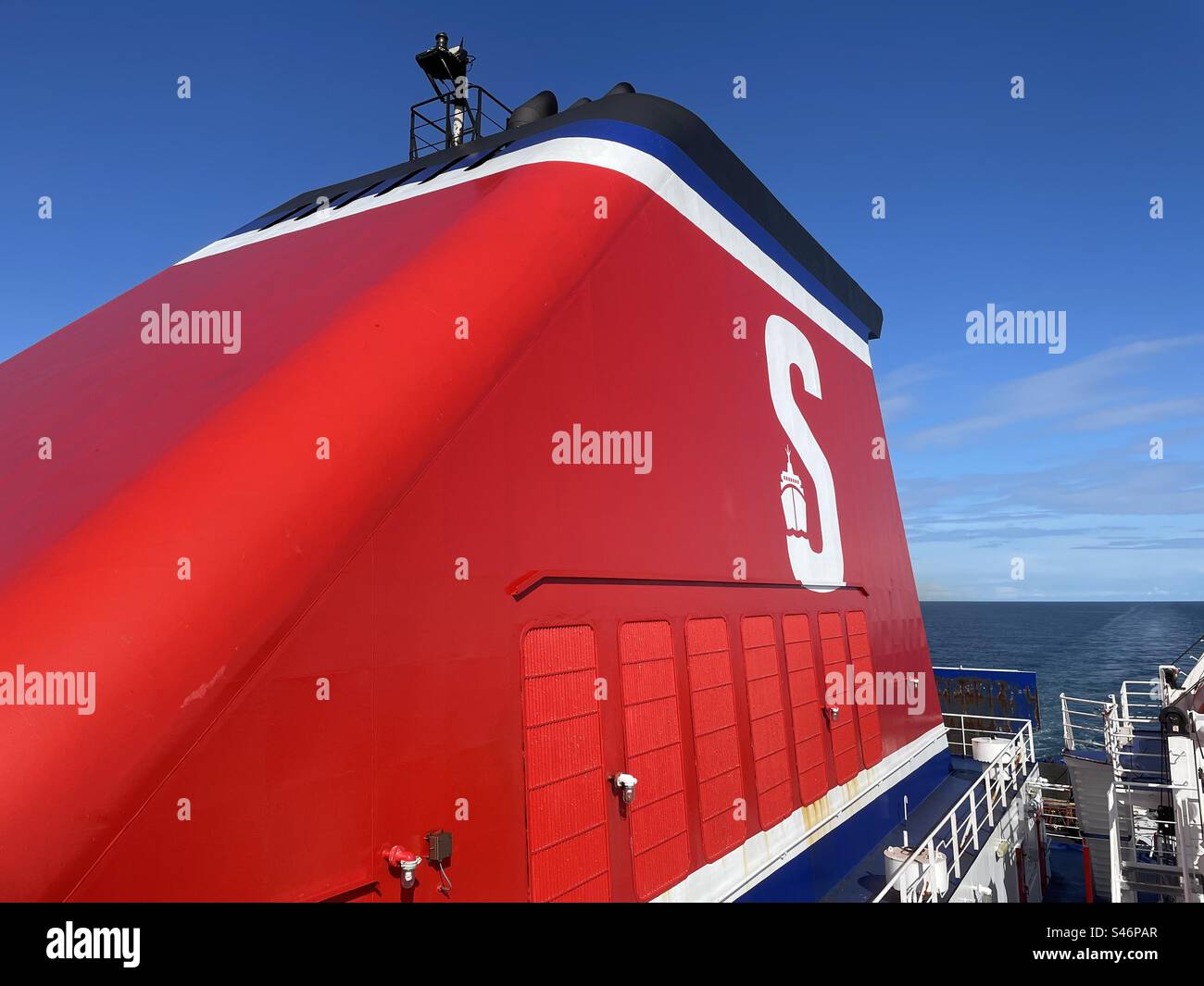 Stenaline ferry operating between Fishguard, Wales, and Rosslare, Ireland. Stock Photo