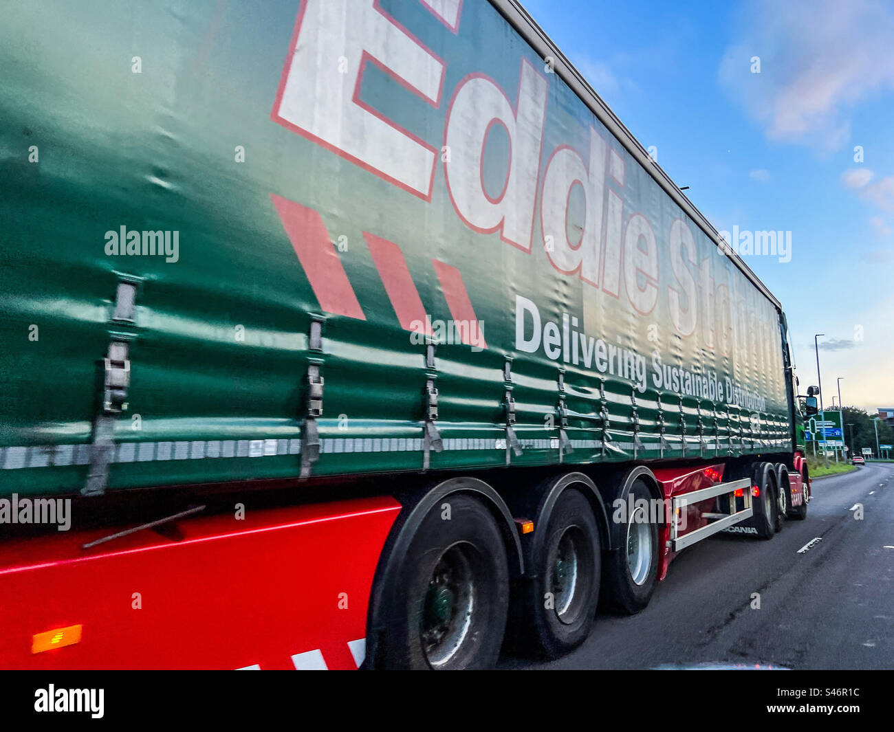 Eddie Stobart lorry on road Stock Photo