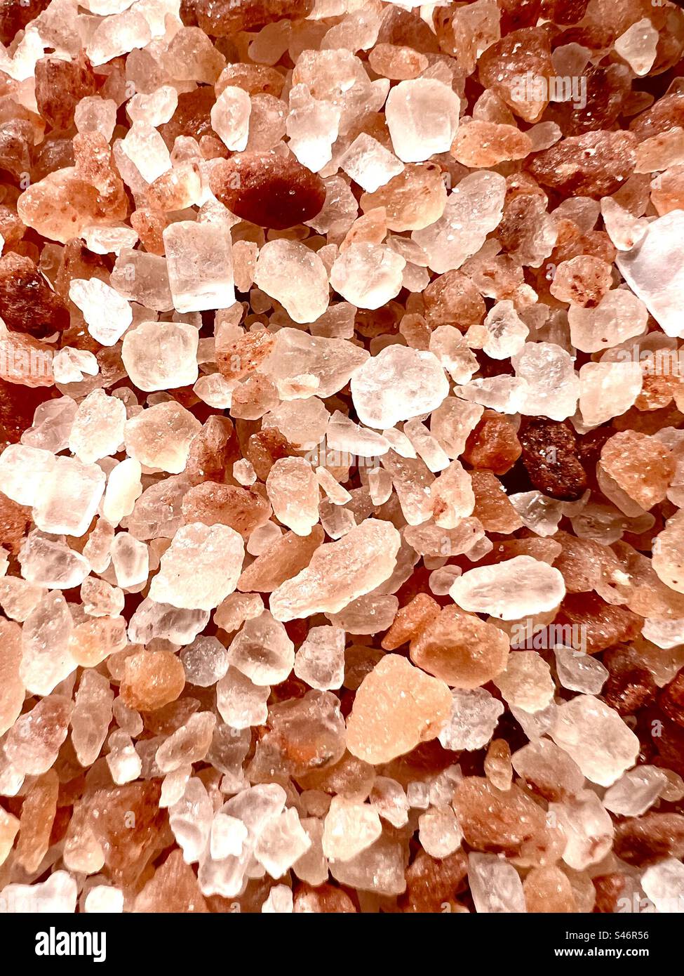 Full frame of Himalayan pink salt - Smartphone Captured Stock Image