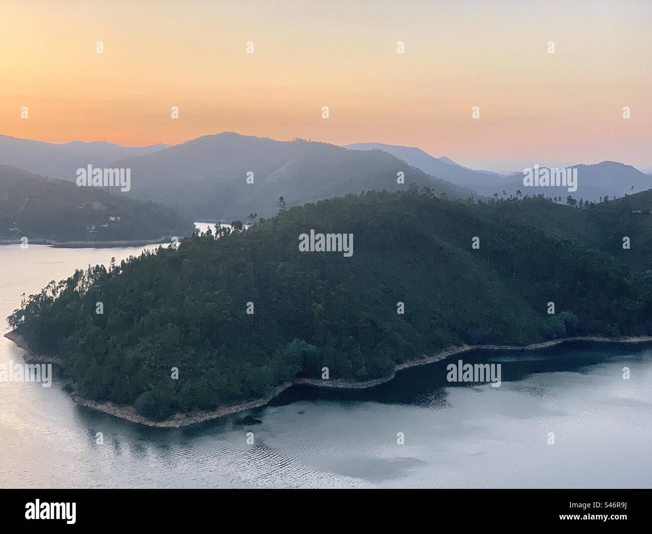 Sunset at Miradouro da Pedra da Malhada, Portugal - Smartphone Captured Stock Image