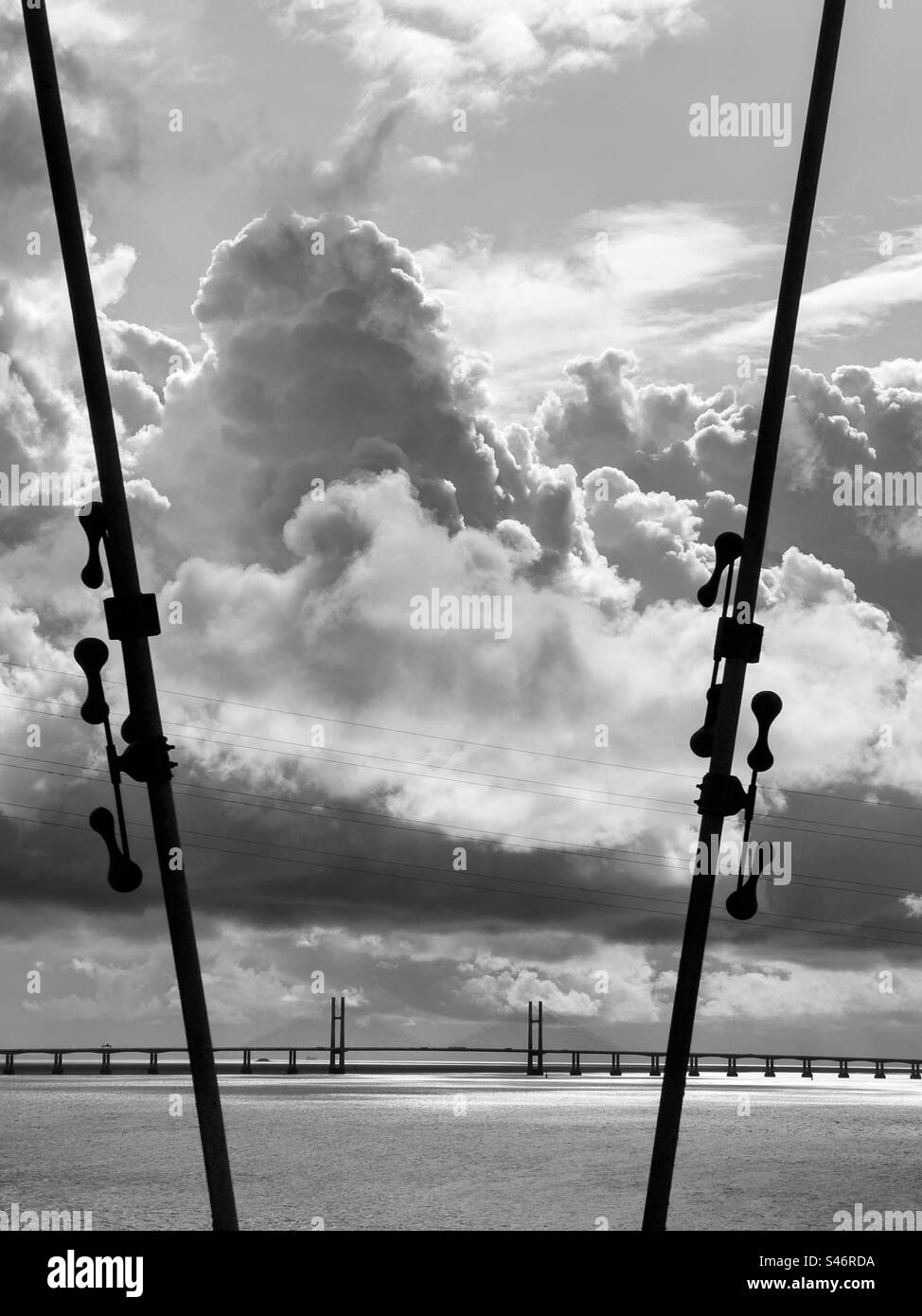 Second Severn Crossing. Prince of Wales bridge - Smartphone Captured Stock Image