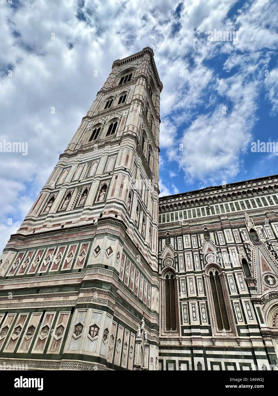 Giotto’s Bell Tower at the Florence Cathedral in Italy - Smartphone Captured Stock Image