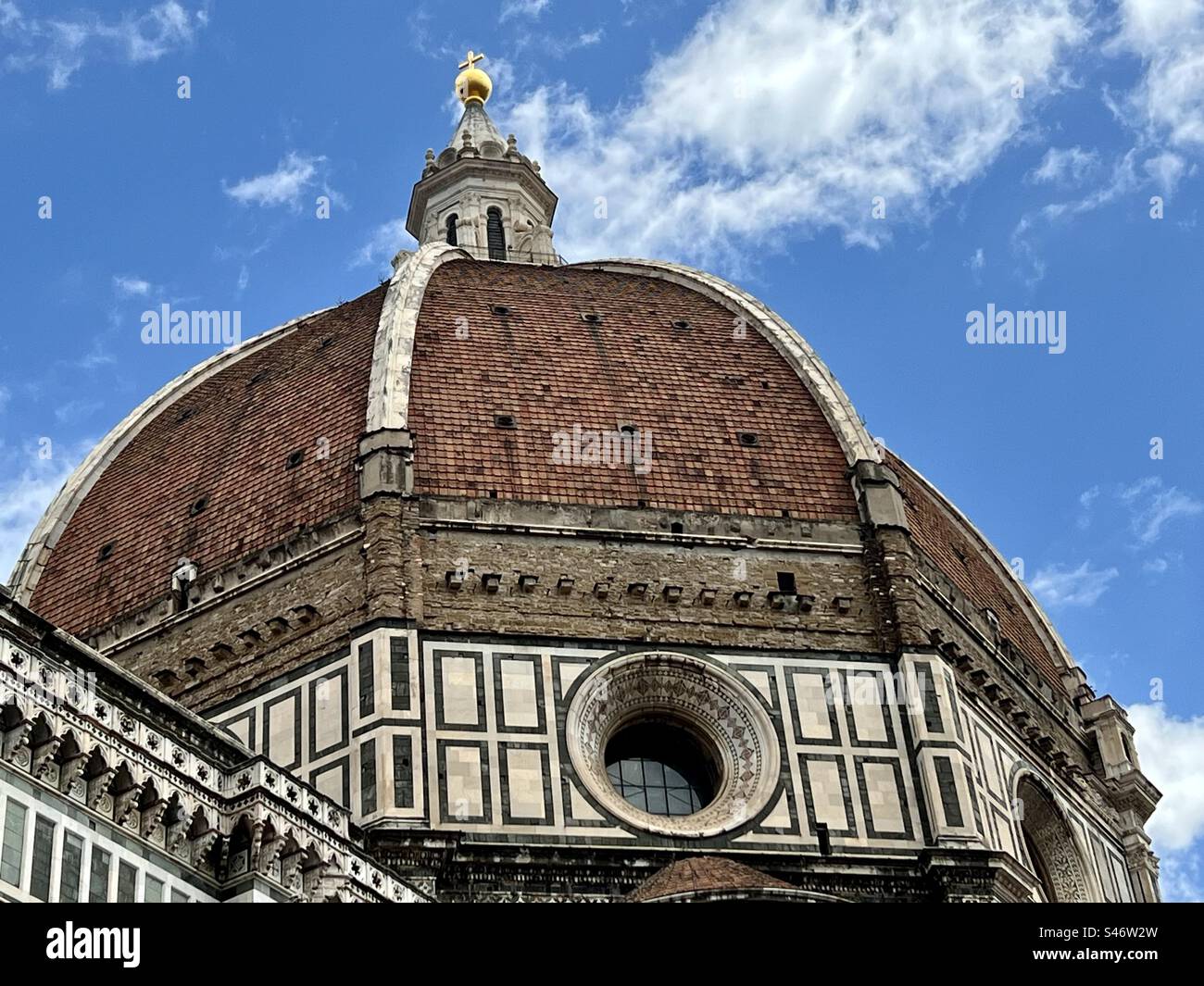 The Dome at the Cathedral of Santa Maria del Fiore in Florence is the largest masonry vault in the world. - Smartphone Captured Stock Image
