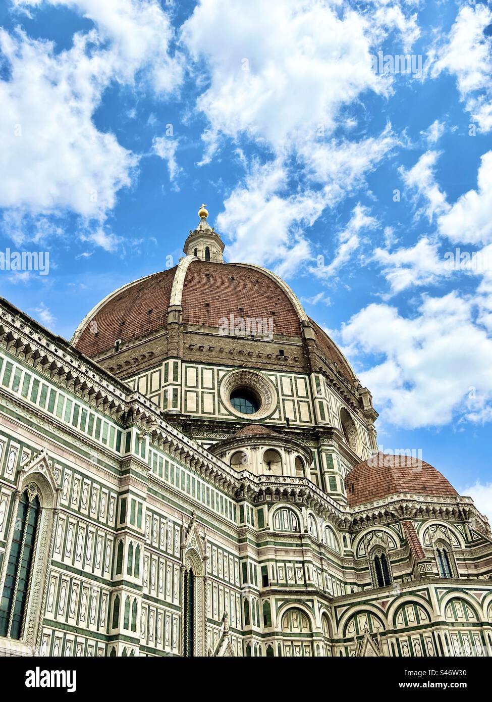 The Cathedral of Santa Maria del Fiore in Florence has the largest masonry built dome in the world. - Smartphone Captured Stock Image