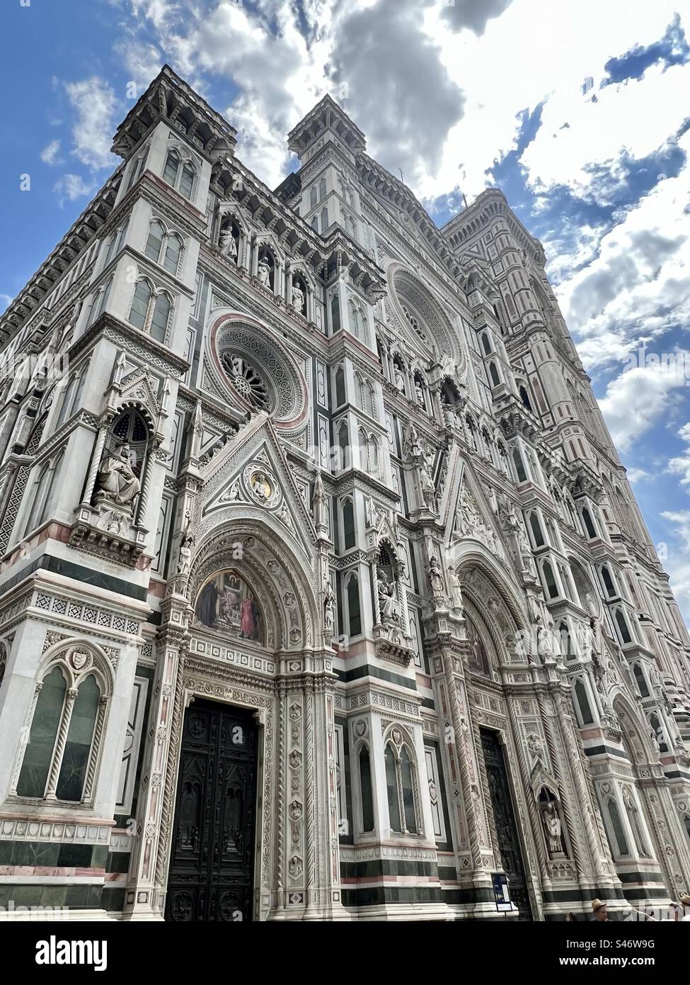 The beautiful Cathedral of Santa Maria del Fiore dominates Piazza Duomo in Florence, Italy - Smartphone Captured Stock Image