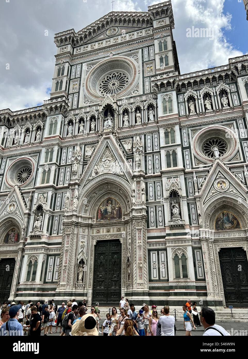 Cathedral of Santa Maria del Fiore on a summer’s day in Piazza Duomo, Florence, Italy - Smartphone Captured Stock Image