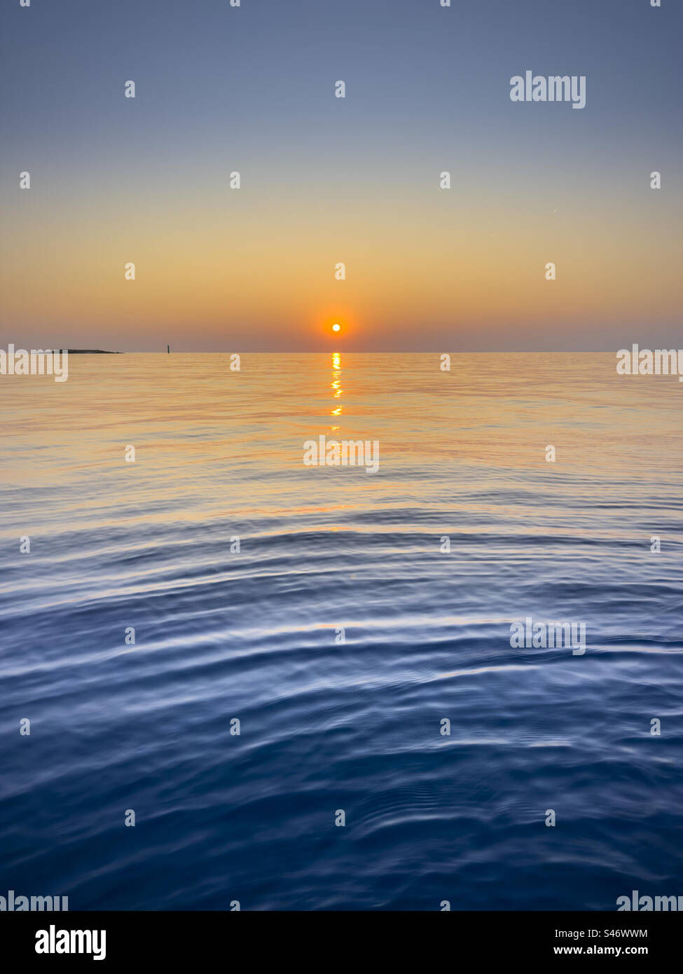 Sunsetting over the Adriatic Sea - Smartphone Captured Stock Image