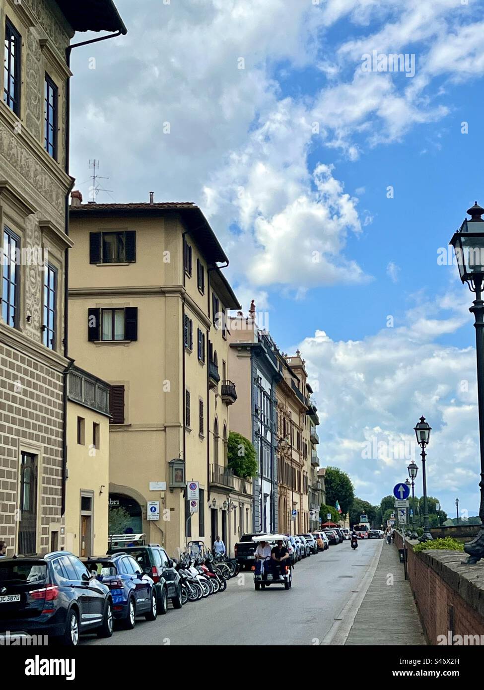 View on Lungarno Guicciardini street in Centro Storico of Florence