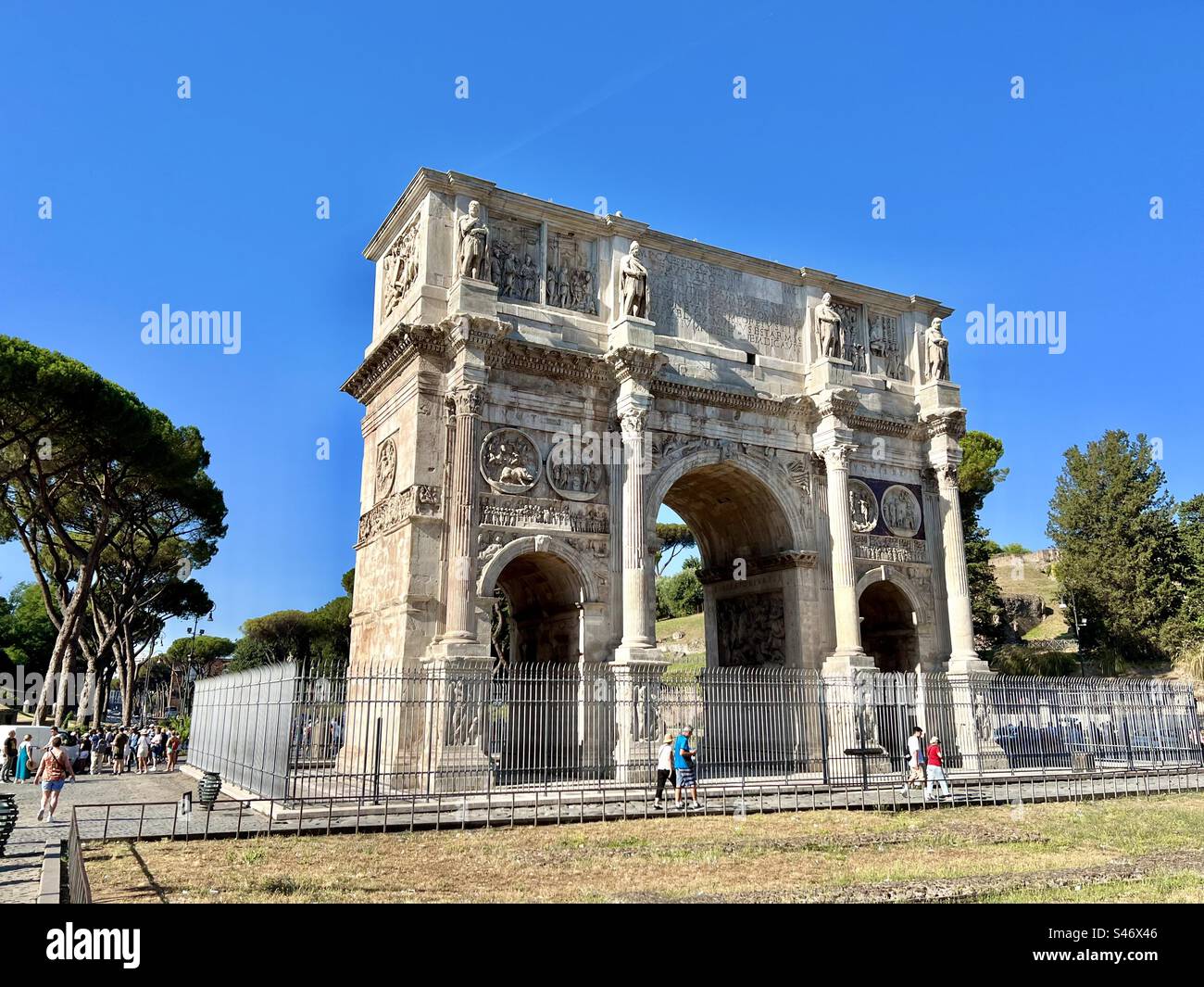 The Arch of Constantine in Rome. - Smartphone Captured Stock Image
