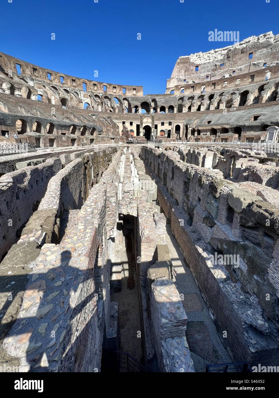 Arena floor inside the a Roman Colosseum structure. - Smartphone Captured Stock Image