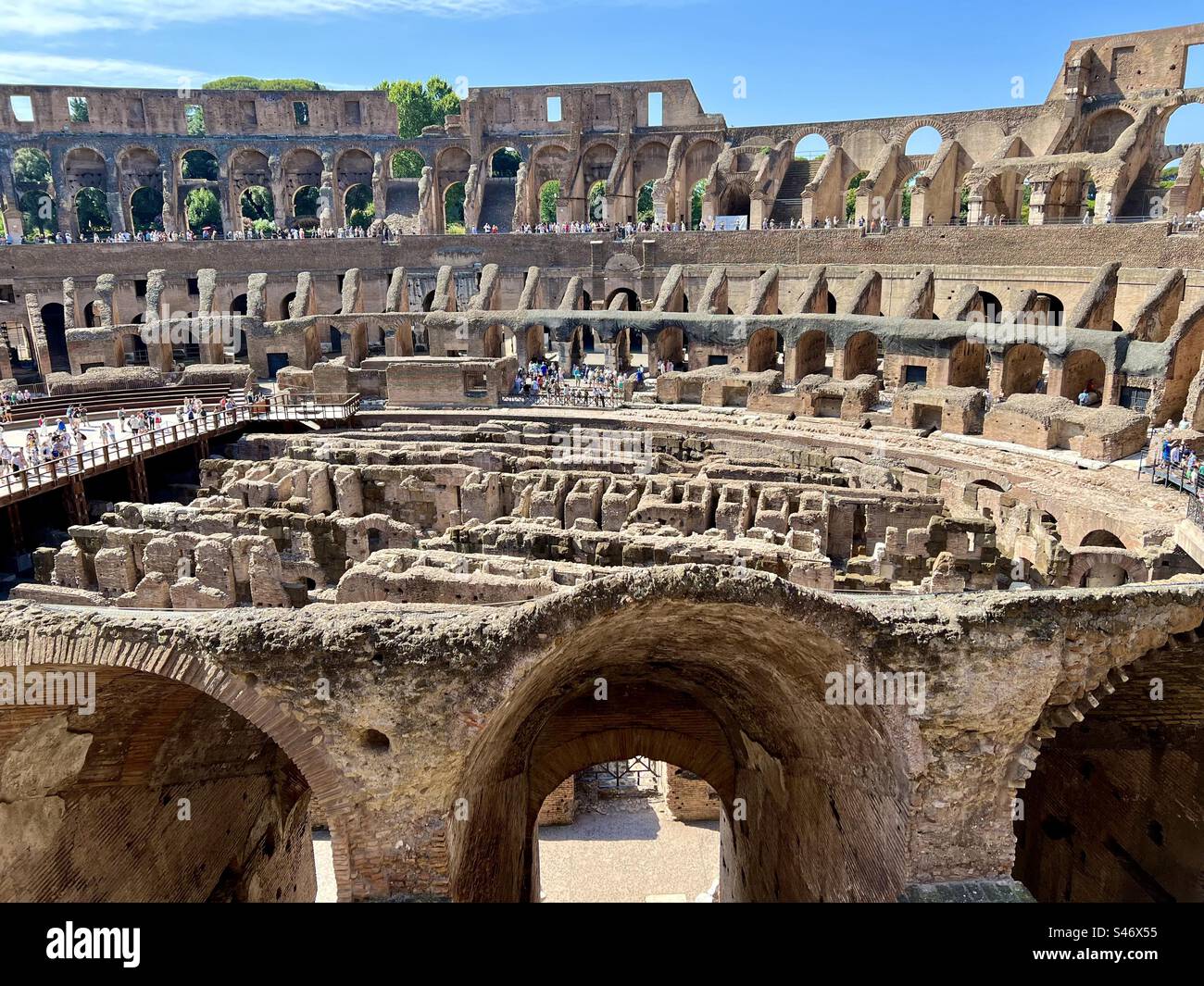 Amazing architecture inside the Colosseo - Smartphone Captured Stock Image