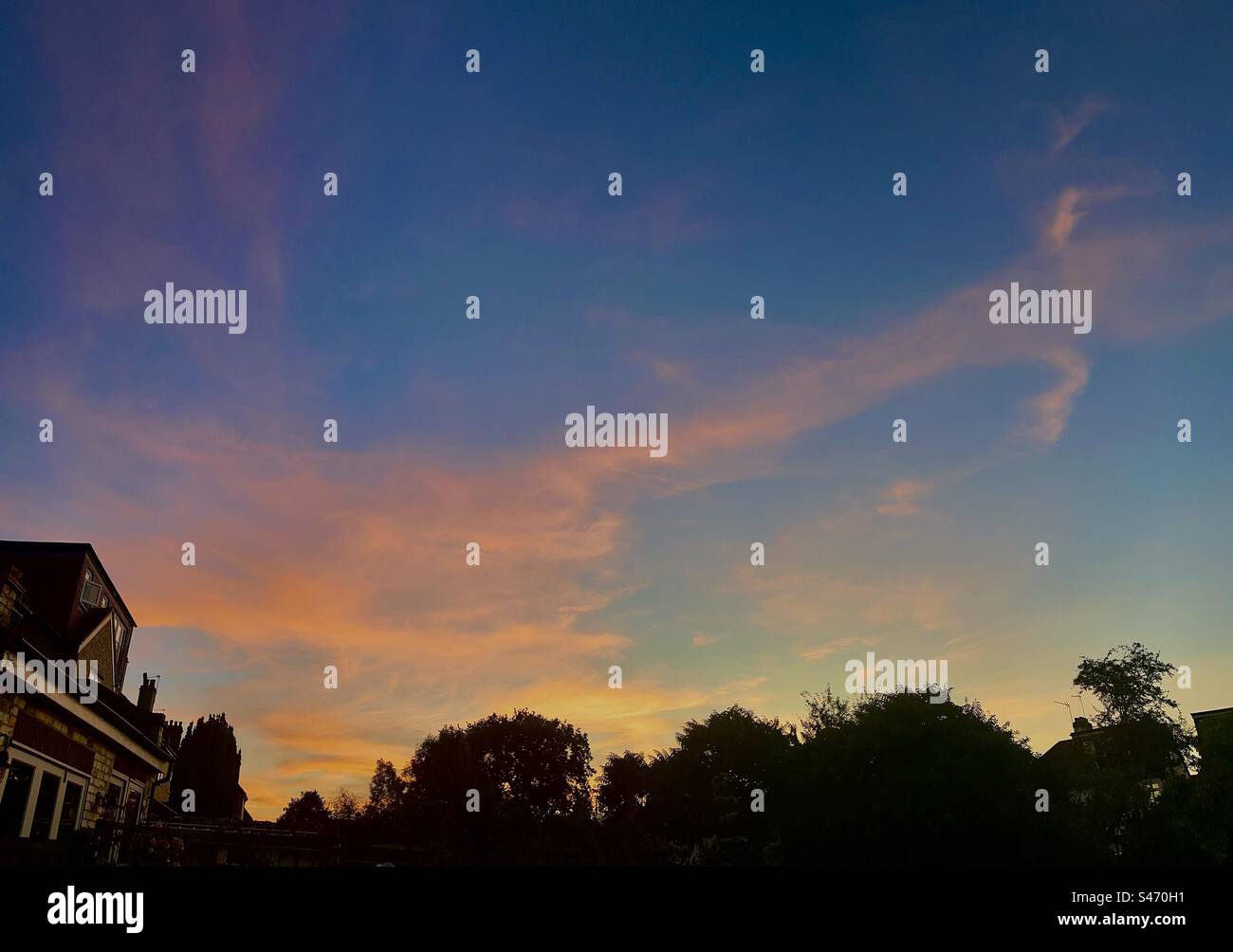 Vibrant summer sky at sunset - Smartphone Captured Stock Image