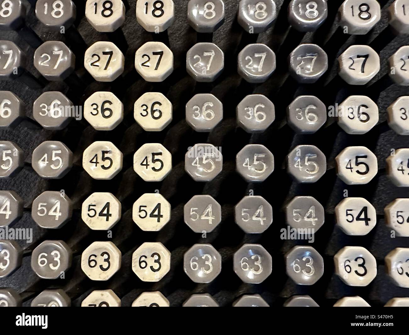 Detail of vintage calculator buttons - Smartphone Captured Stock Image