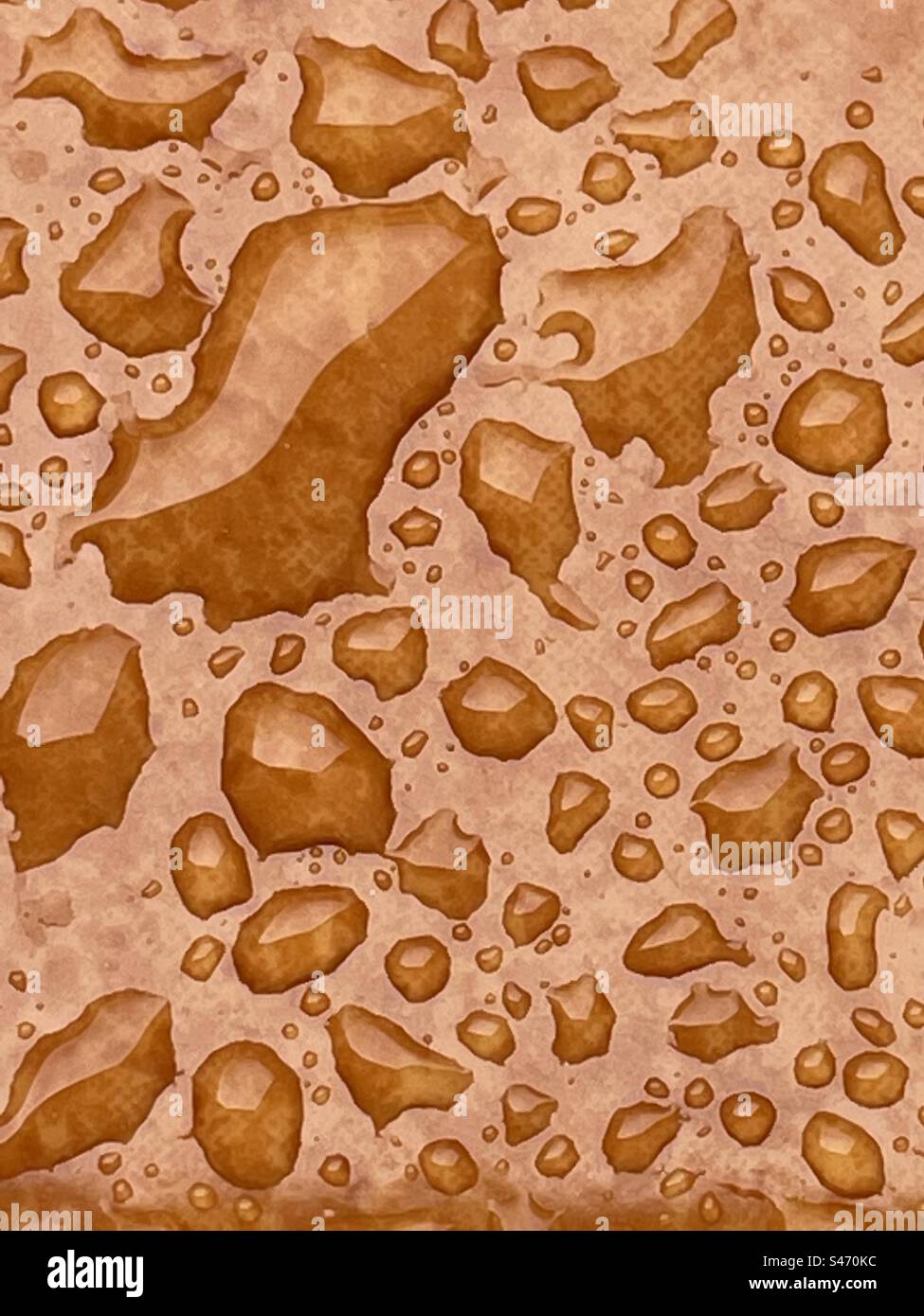 Drops of water on ceramic surface. - Smartphone Captured Stock Image