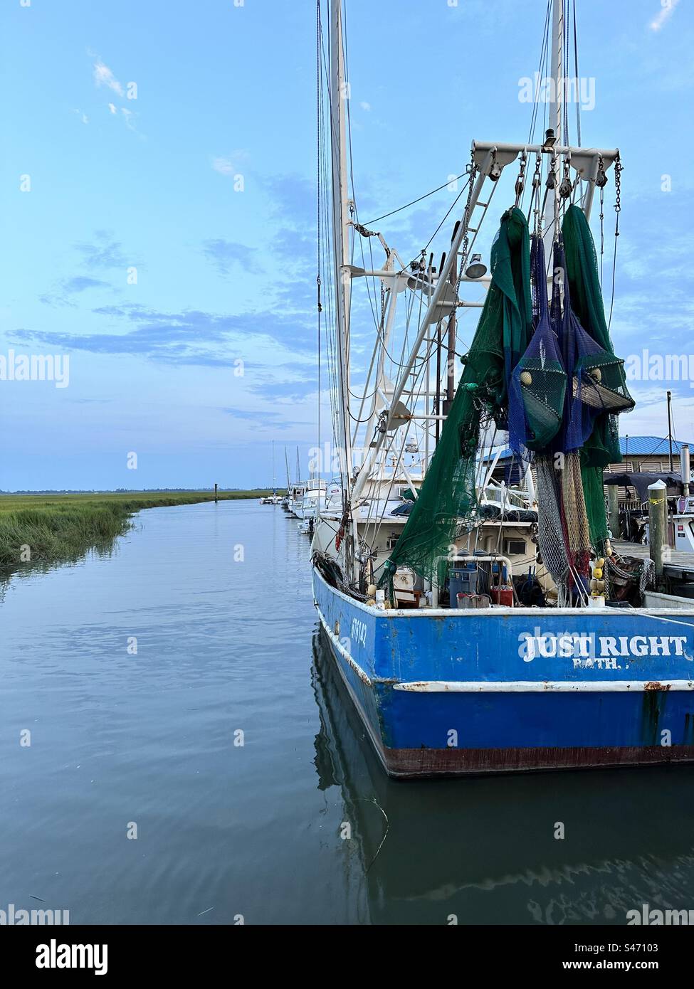Fishing boat in Tybee Island, Ga Stock Photo Alamy