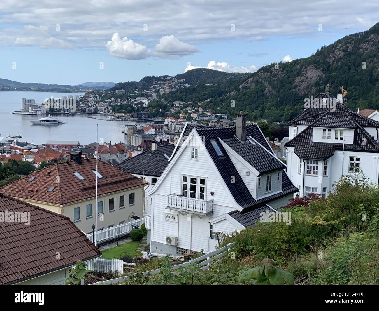View over Bergen towards Sandviken Stock Photo