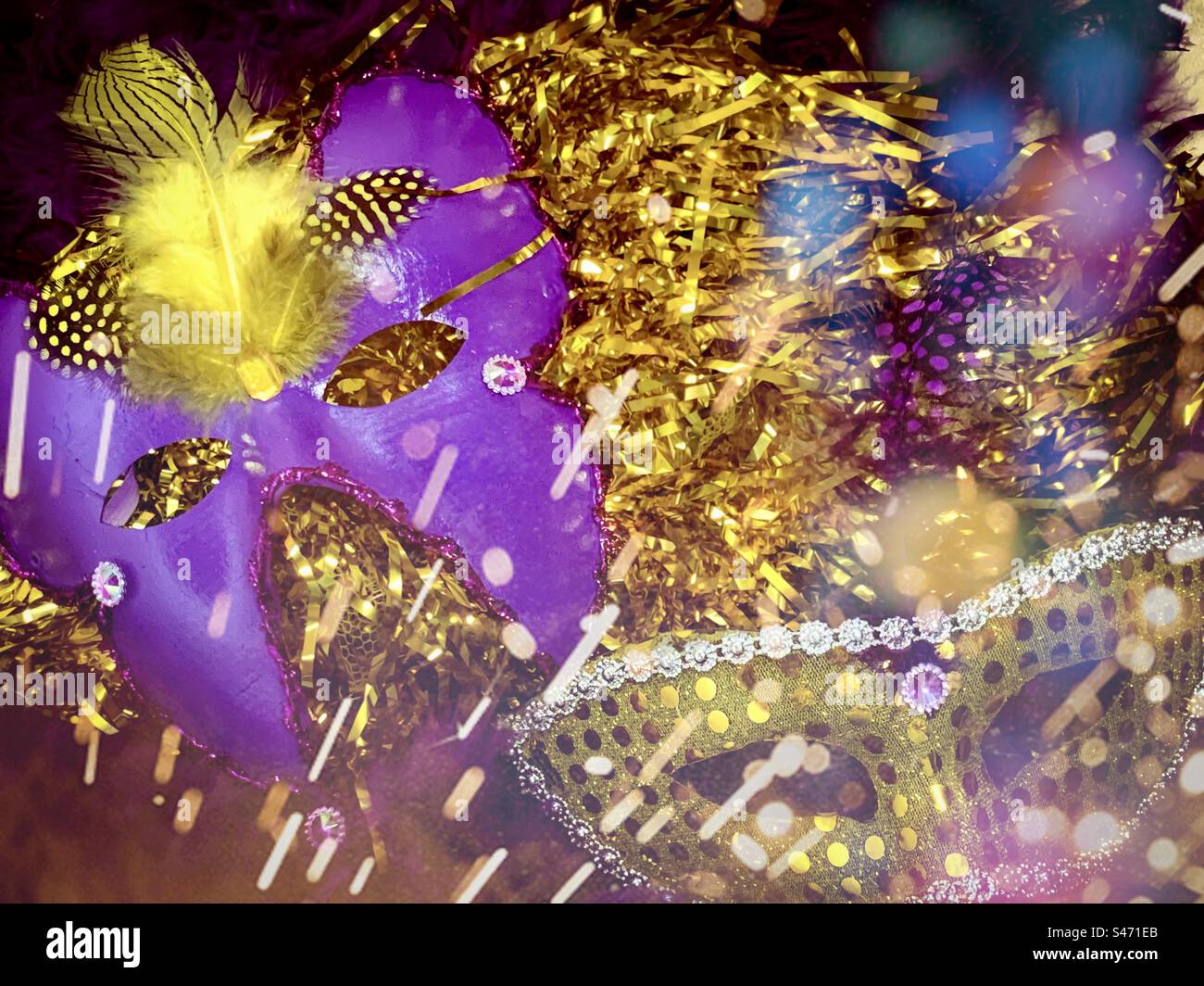 Masquerade masks and sparkles - Smartphone Captured Stock Image