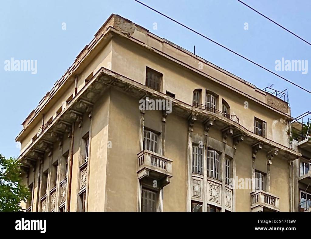 The 7th floor apartment of the childhood home of Maria Callas (1923-77) on Patission in Athens, Greece. It was paid for by sister Jackie’s long term fiancé from the wealthy Embiricos shipping family. Stock Photo