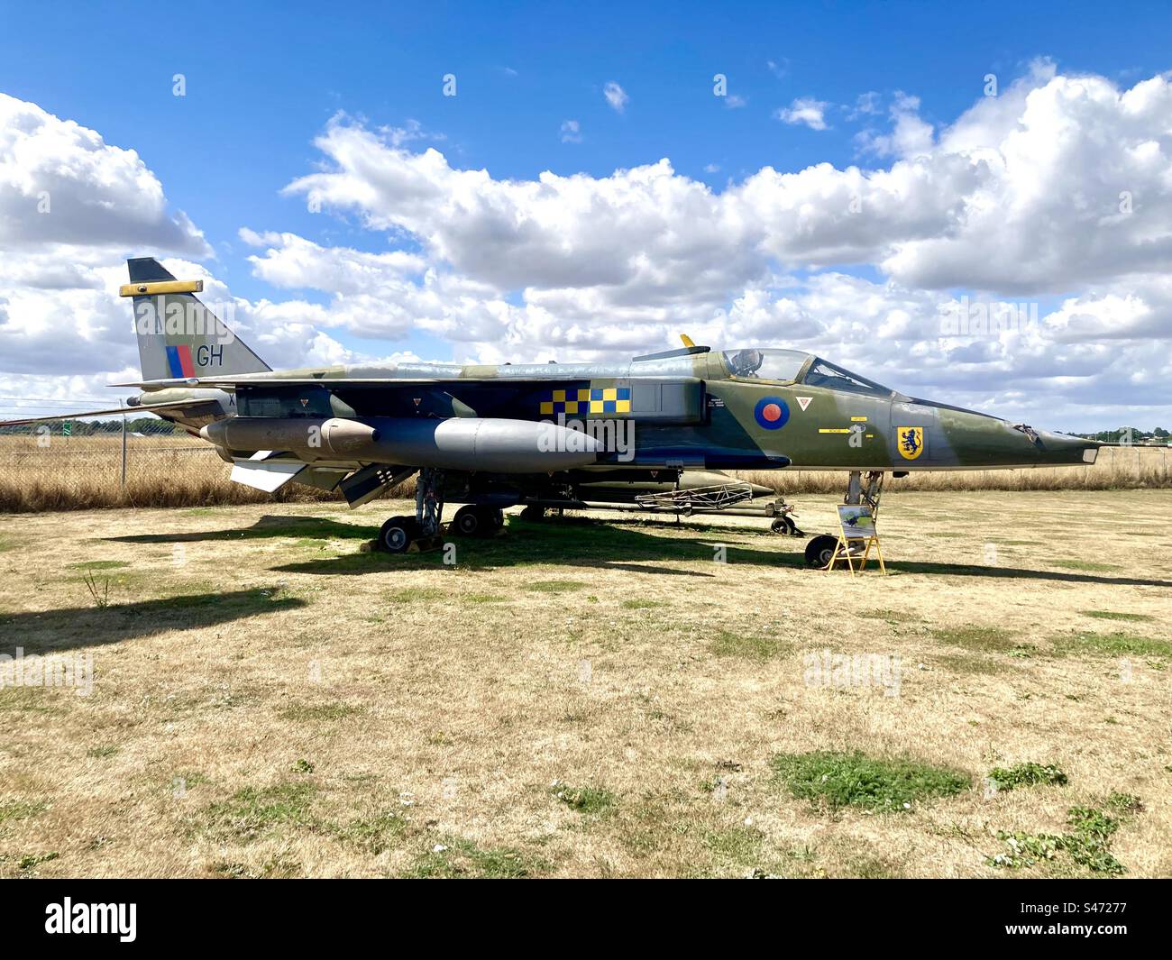 Raf Jaguar aircraft at Norwich airport museum Stock Photo