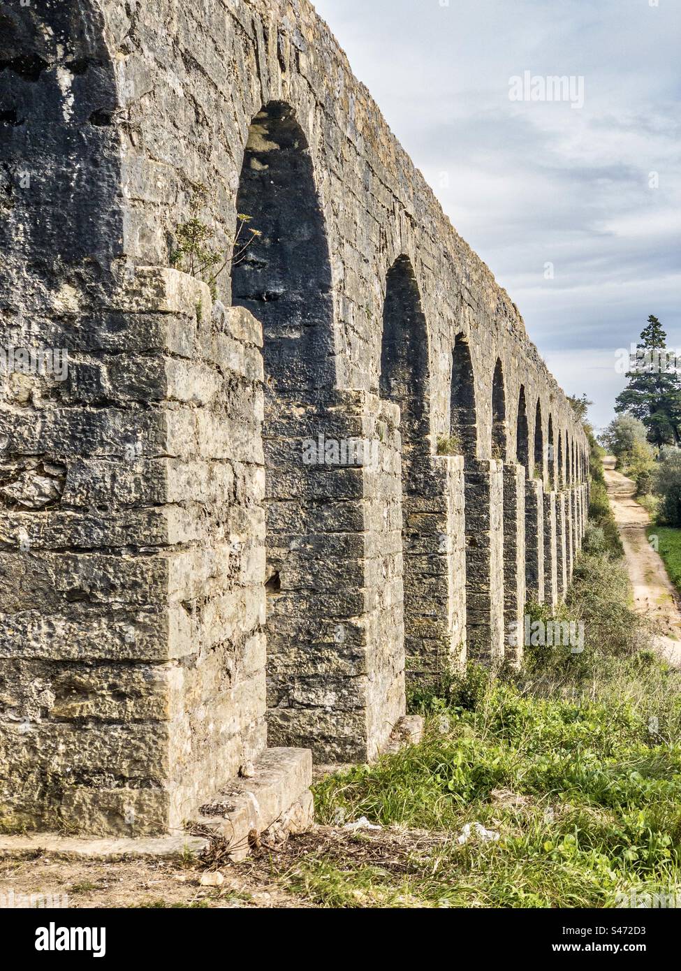 Pegões Aqueduct in Tomar Portugal - Smartphone Captured Stock Image