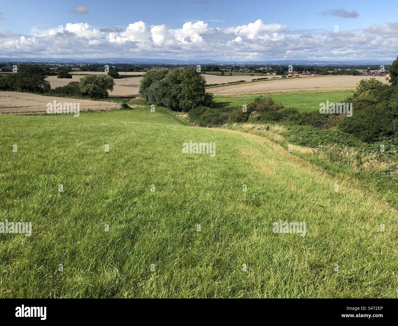 Countywide view in summer near Northallerton, North Yorkshire, England, United Kingdom - Smartphone Captured Stock Image