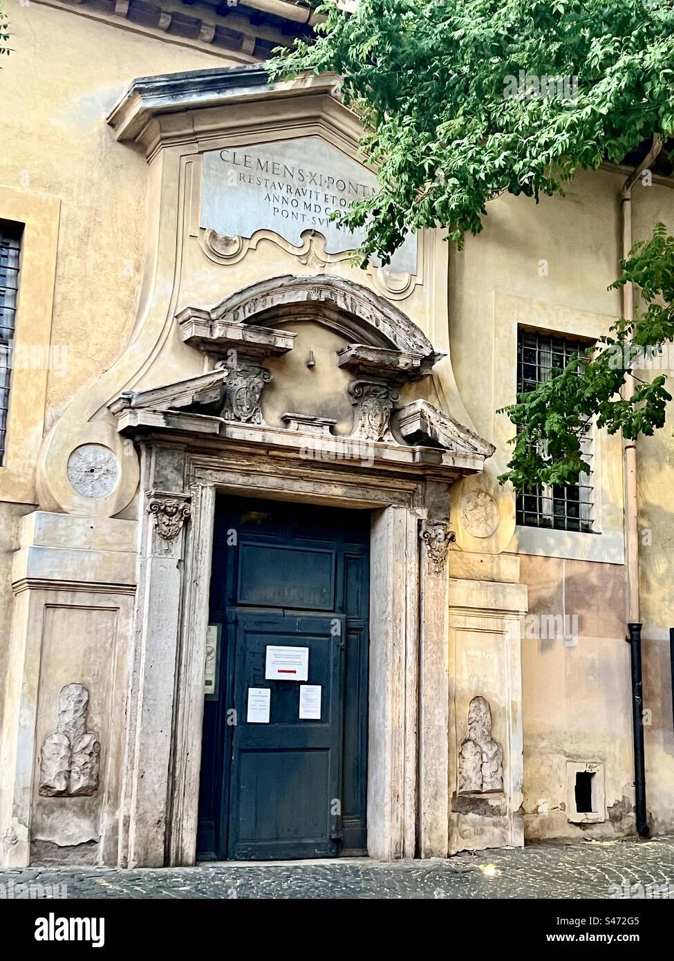 Exterior of the Basilica di San Clemente in Rome, Italy. - Smartphone Captured Stock Image
