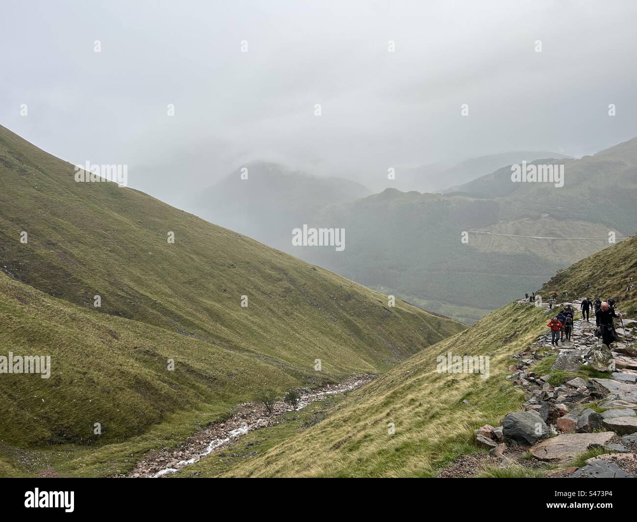 View of Ben Nevis, the highest mountain in Scotland and UK. Summit of