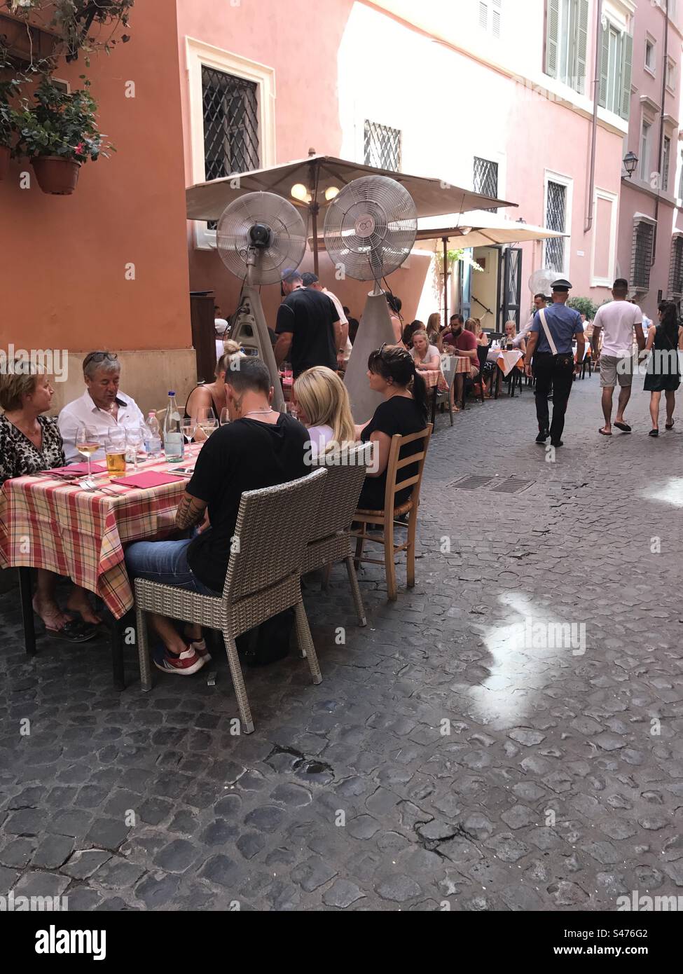 Restaurant Diners in Italy. Alfresco Dining Italian style Stock Photo