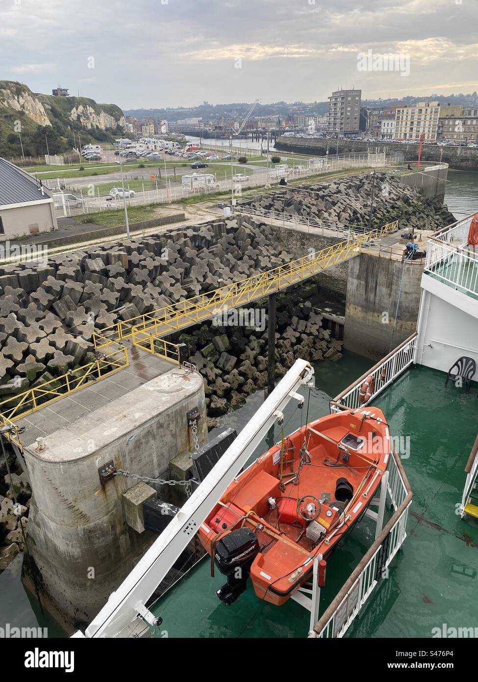 Dieppe ferry port Stock Photo