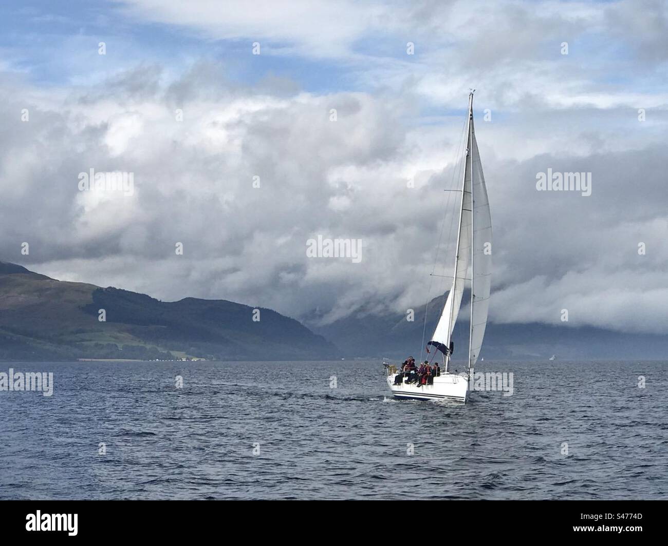 Sailing in Kyles of Bute, Scotland - Smartphone Captured Stock Image