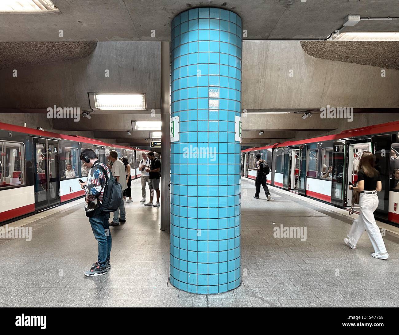 People in subway - Smartphone Captured Stock Image