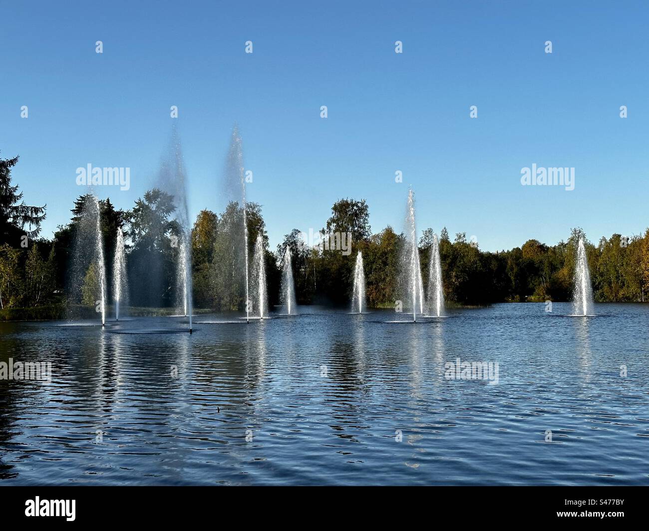 Water fountains in Oulu Finland - Smartphone Captured Stock Image