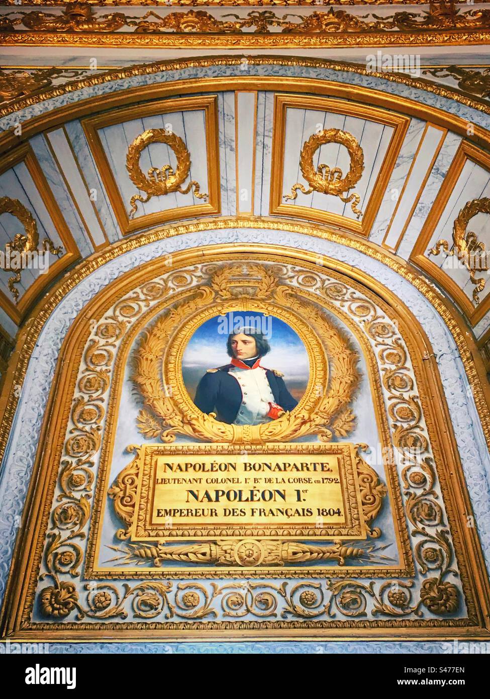 Napoleon Bonaparte painting in the Palace of Versailles - Smartphone Captured Stock Image