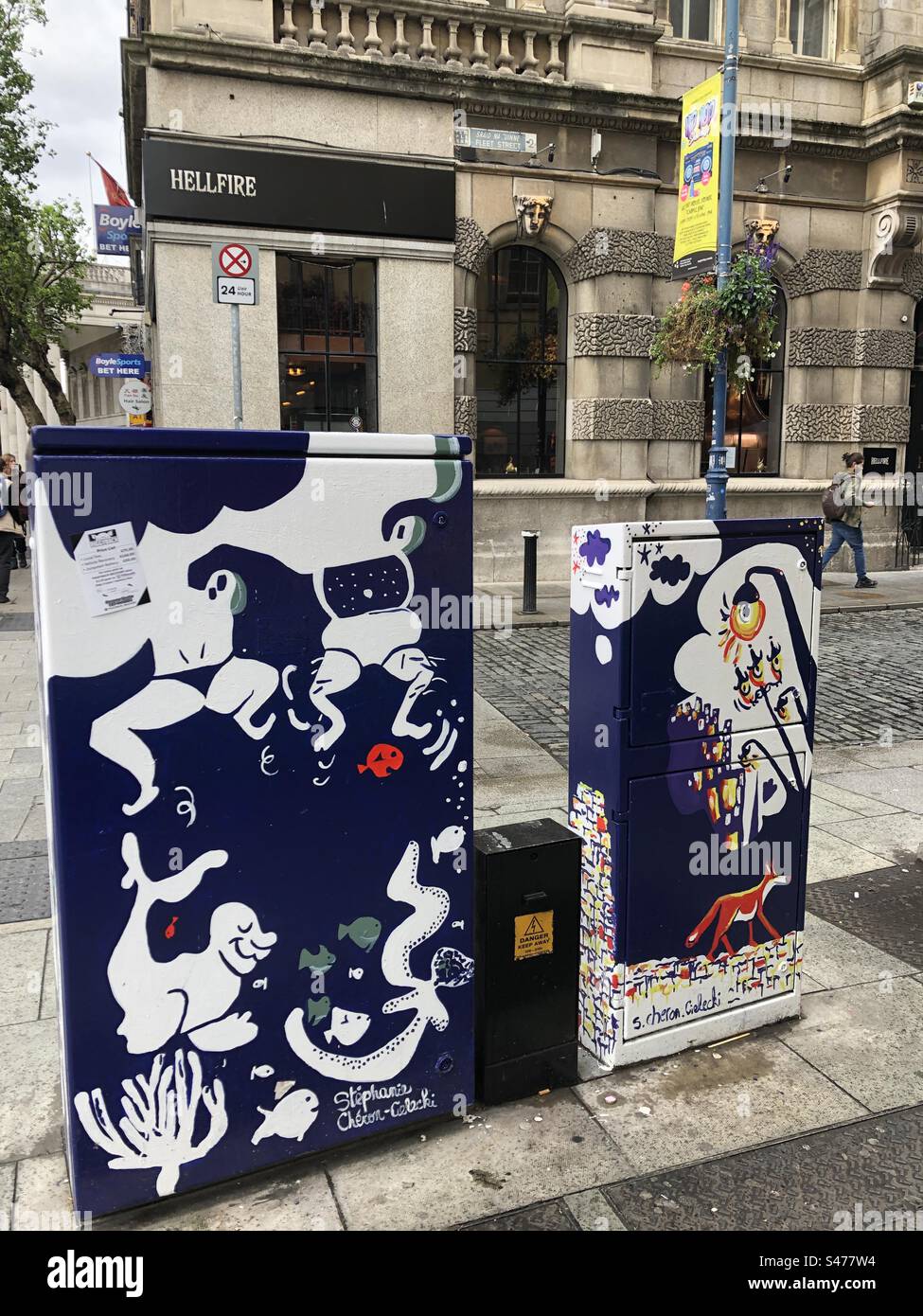 Painted utility boxes in Dublin, Ireland Stock Photo Alamy