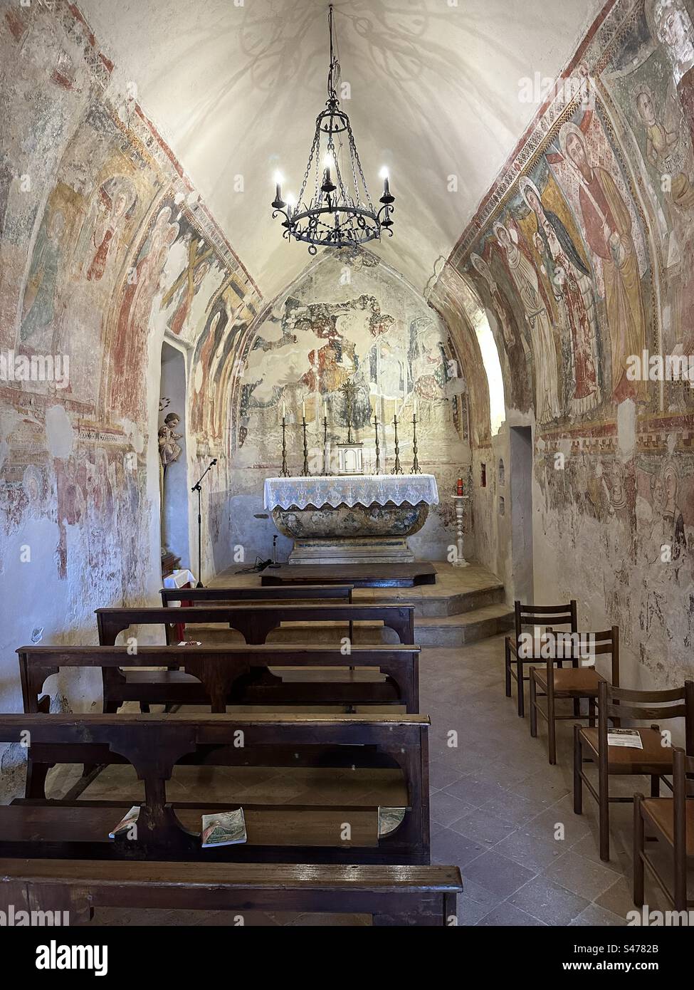 Interior church view with frescoes - Smartphone Captured Stock Image
