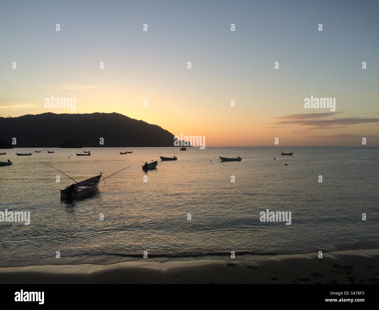 Sunset at Castara, Tobago - Smartphone Captured Stock Image Sunset at Castara, Tobago - Smartphone Captured Stock Image