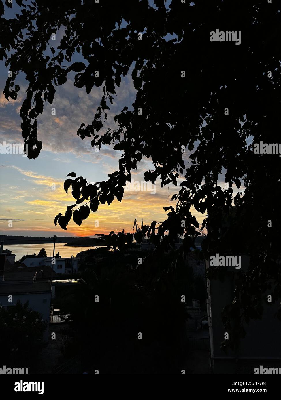 Sunset in Pola, Croatia Stock Photo