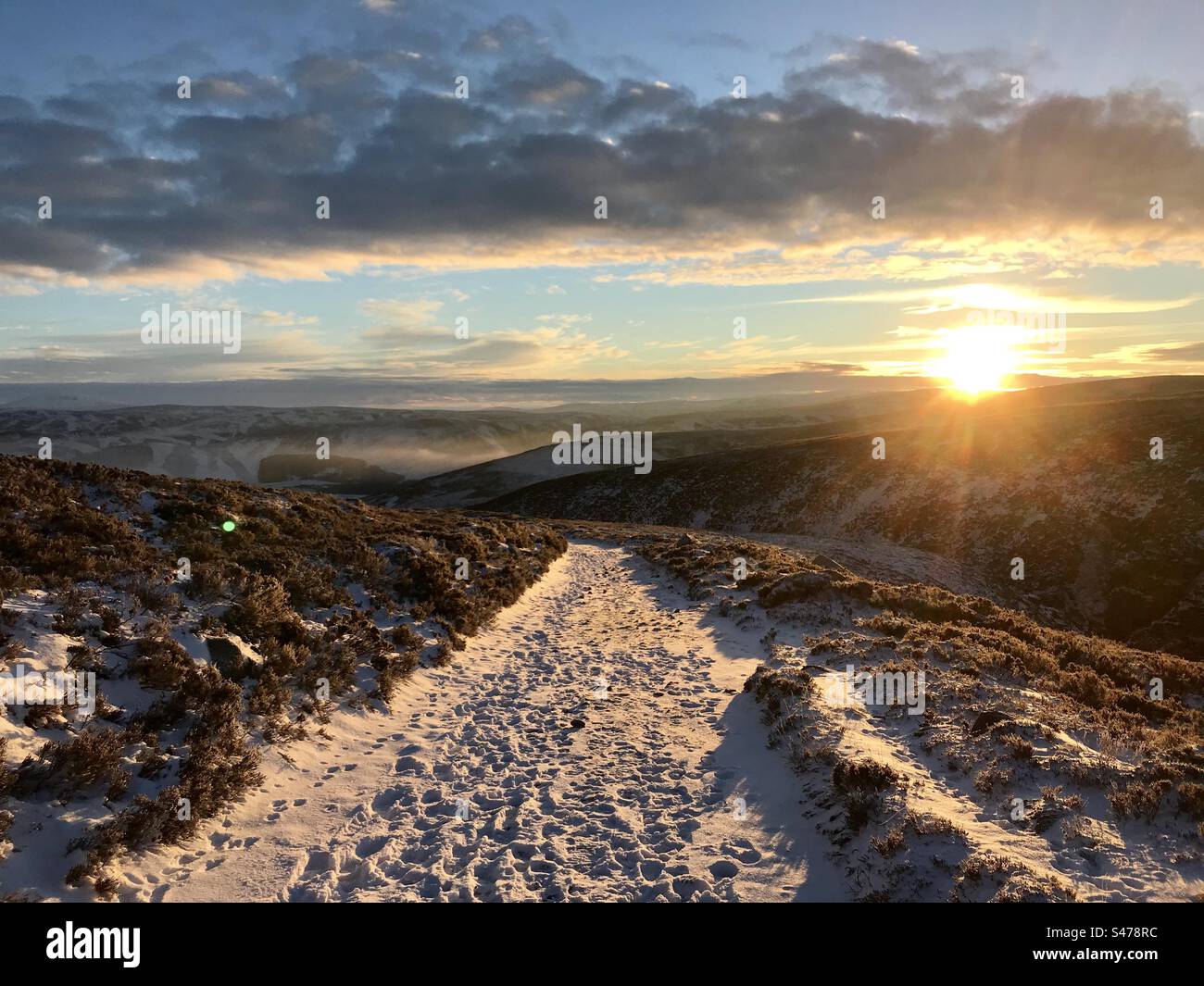 Sunrise hike to Lochnagar, Scotland - Smartphone Captured Stock Image