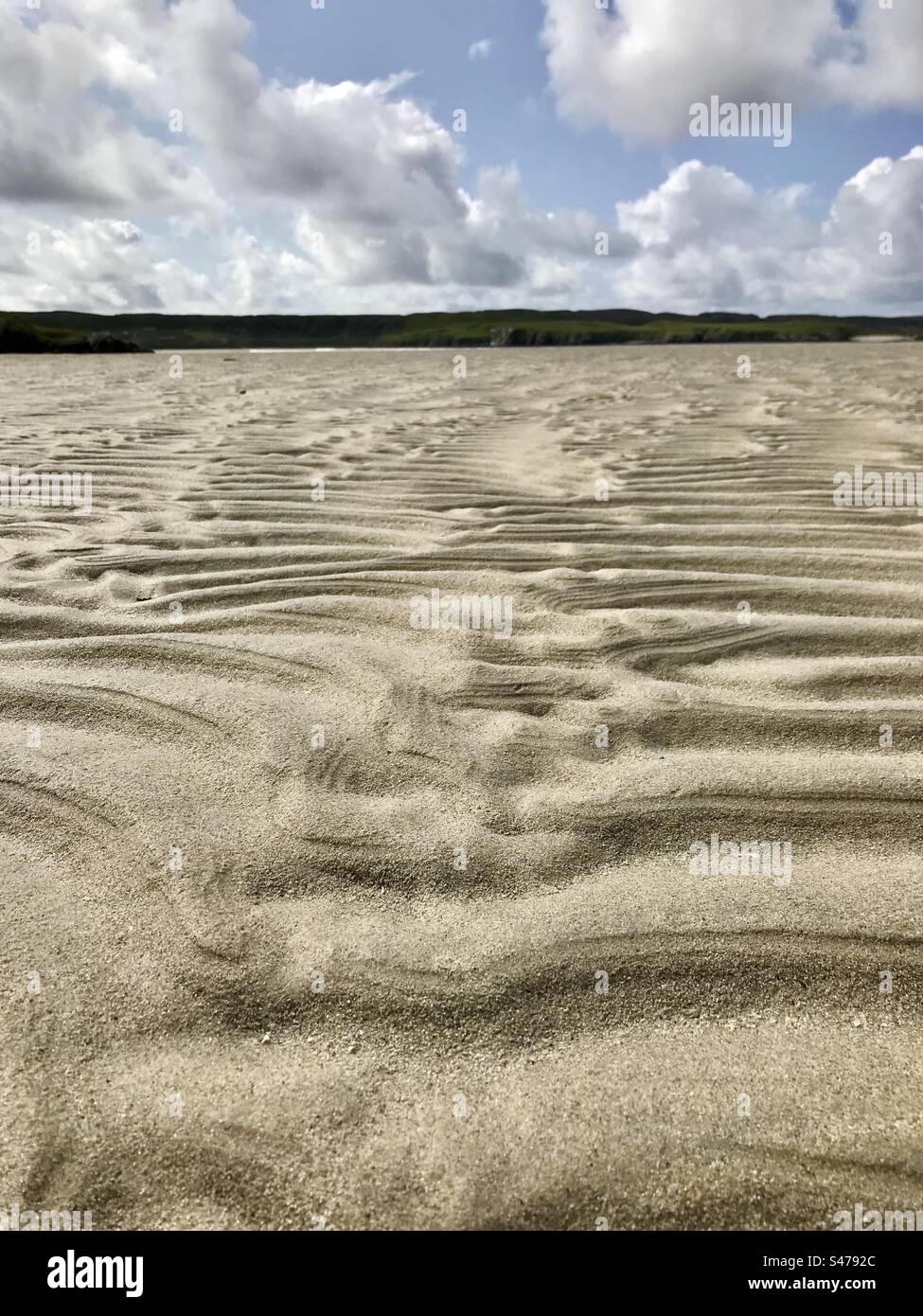 Sand Ripples on Ardroil Beach, Isle of Lewis, Scotland - Smartphone Captured Stock Image