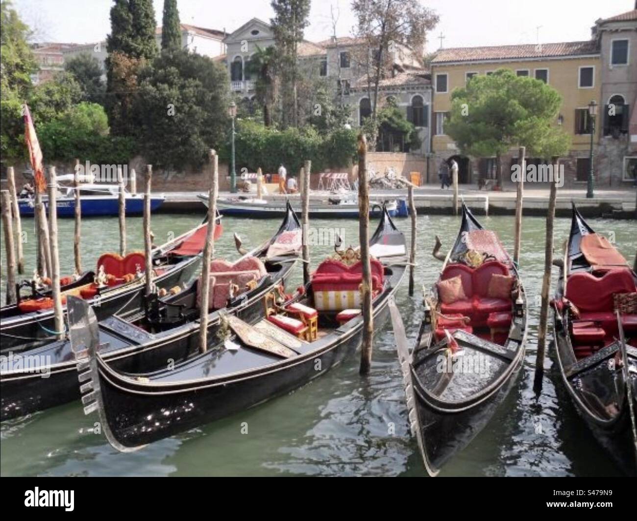 Gondolas in Venice, Italy - Smartphone Captured Stock Image