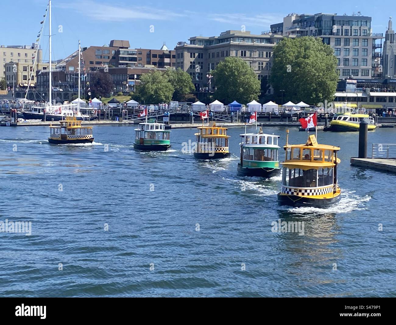 Cute taxi boats in Victoria British Columbia Stock Photo - Alamy